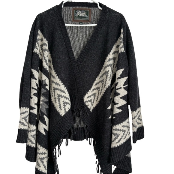 Roots Lambswool blend drape front cardigan size XS - Picture 1 of 15